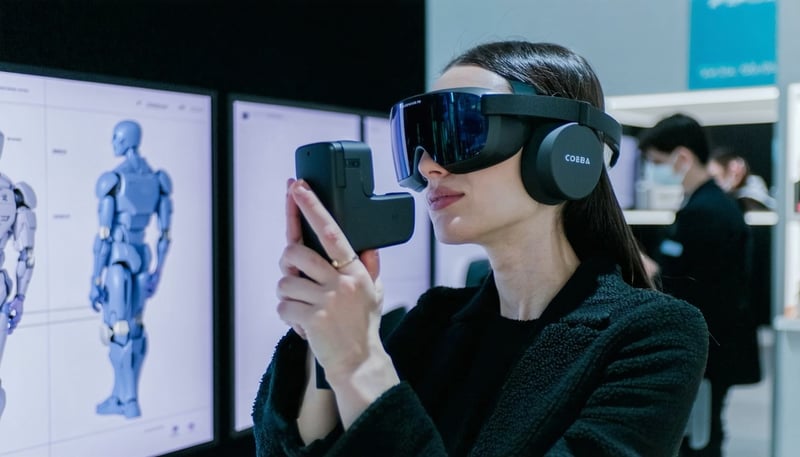 Persona utilizando tecnología asistiva de COSIBA Persona utilizando tecnología asistiva de COSIBA
